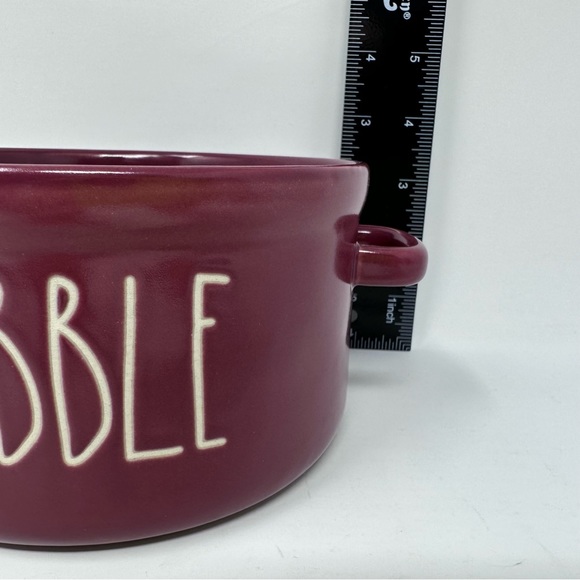 Rae Dunn Gobble Souffle Casserole Soup Bowl Burgundy Maroon 6 inch Two Handles - Picture 9 of 10
